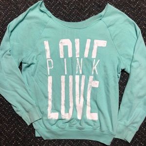 PINK off the shoulder crew neck
